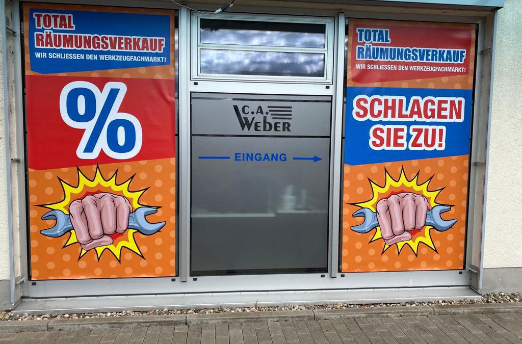 Total-Räumungsverkauf – Schließung des Werzeugfachmarkt, Weber, Bad Kreuznach