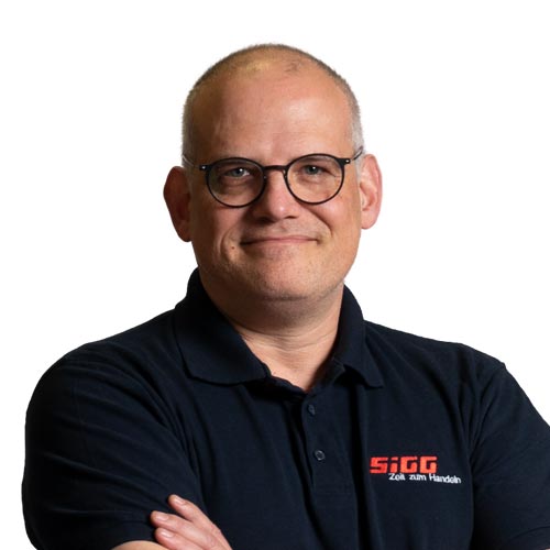 Portrait Steffen Sigg Geschäftsführer Firmenmitgründer SIGG Zeit zum Handeln Räumungsverkauf Aktionsverkauf Sonderverkauf Jubiläumsverkauf Kontakt